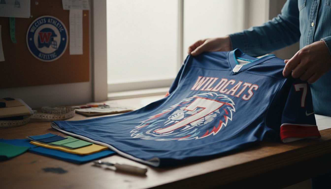 Hands holding durable sublimation printed sports jersey