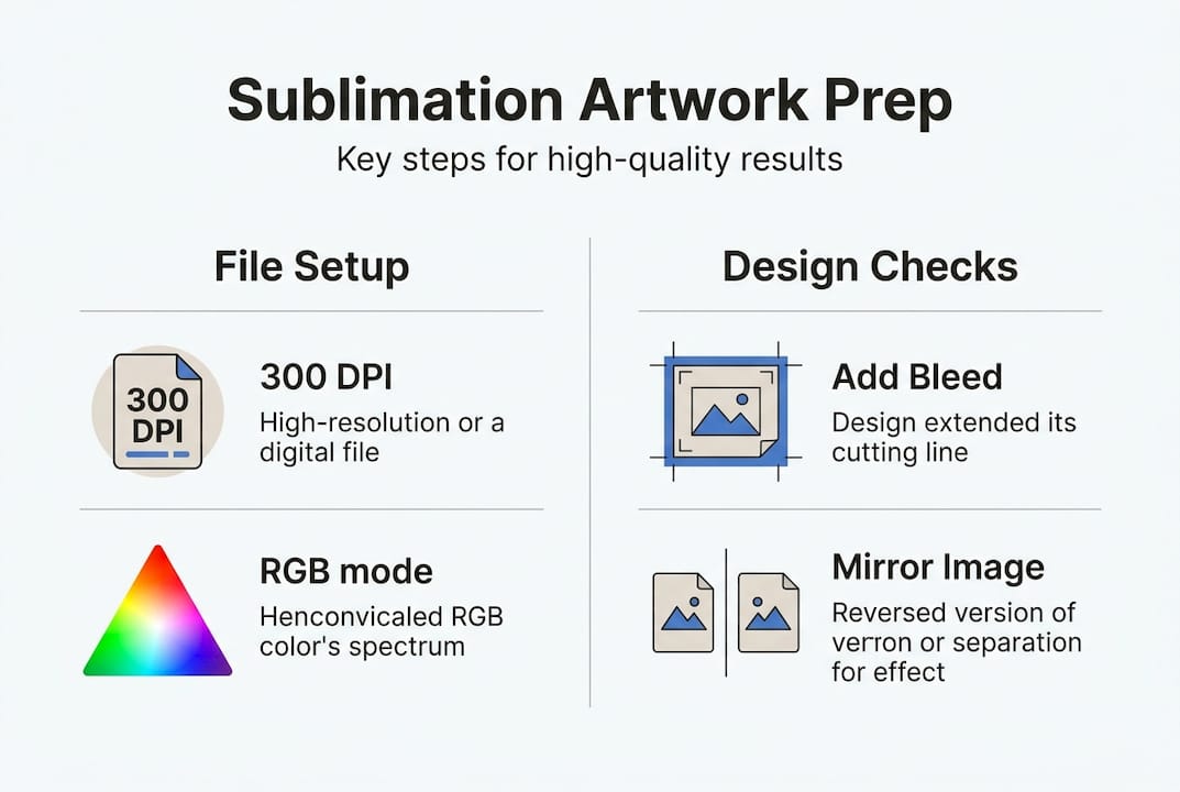 Infographic of sublimation artwork prep checklist