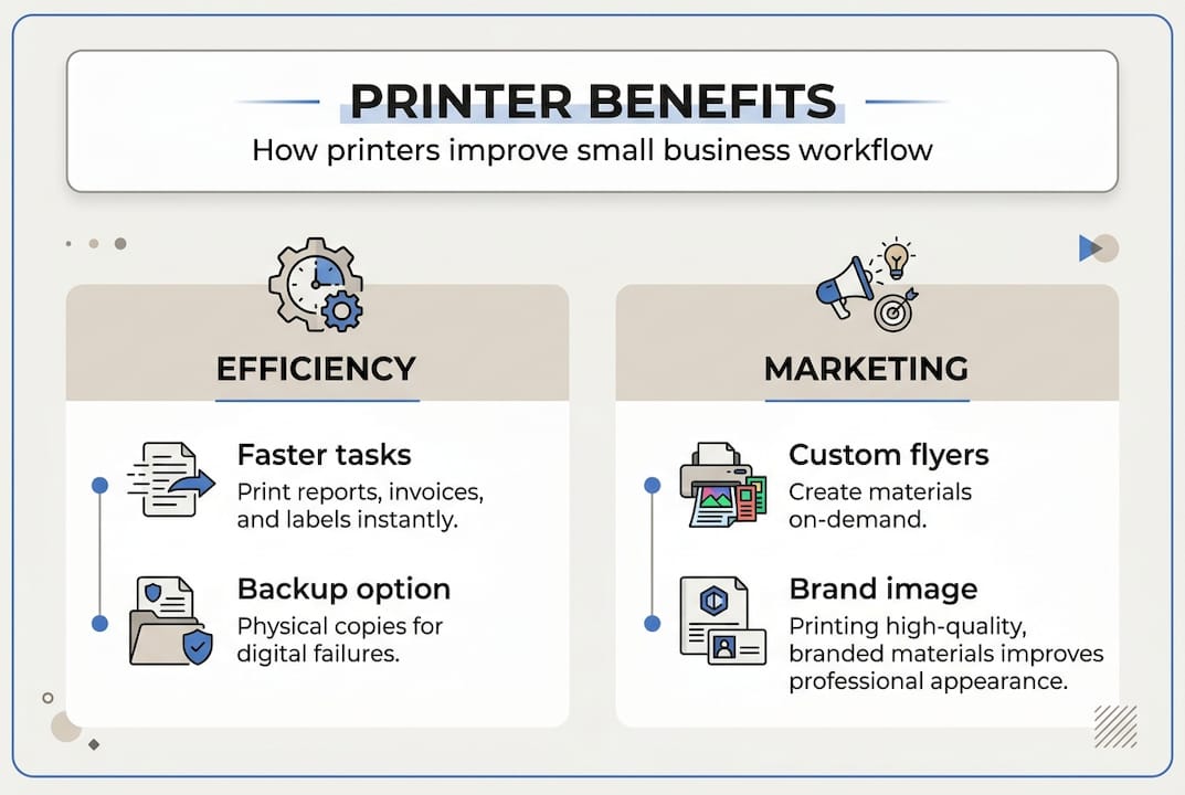 Infographic about printer benefits for small business
