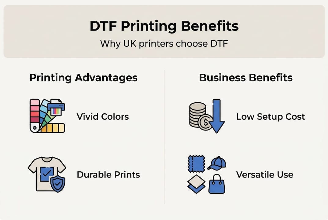 Infographic of DTF technology benefits