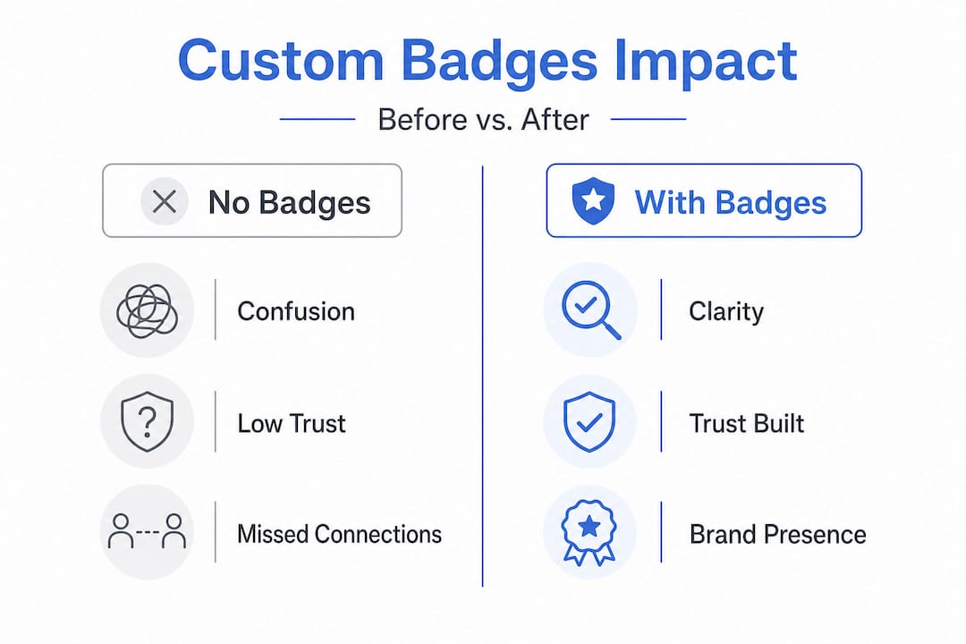 Infographic comparing businesses with and without badges
