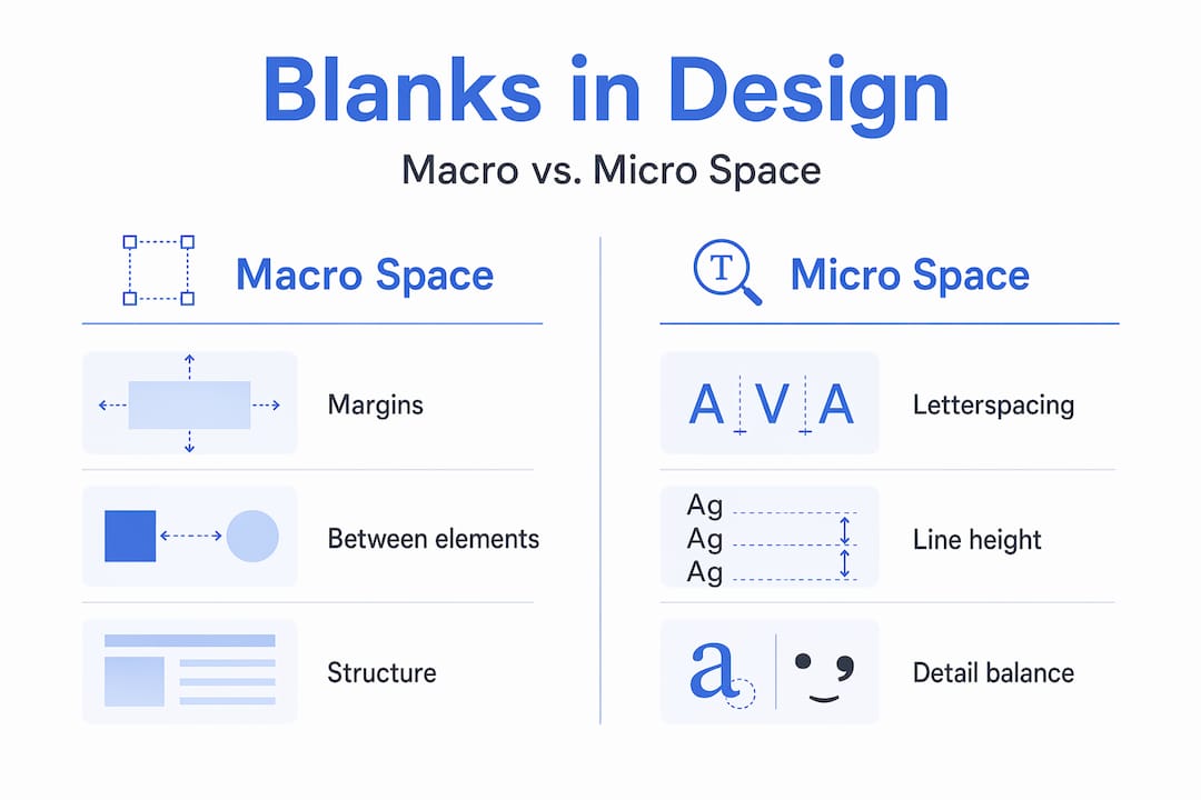 Infographic comparing macro and micro blank space