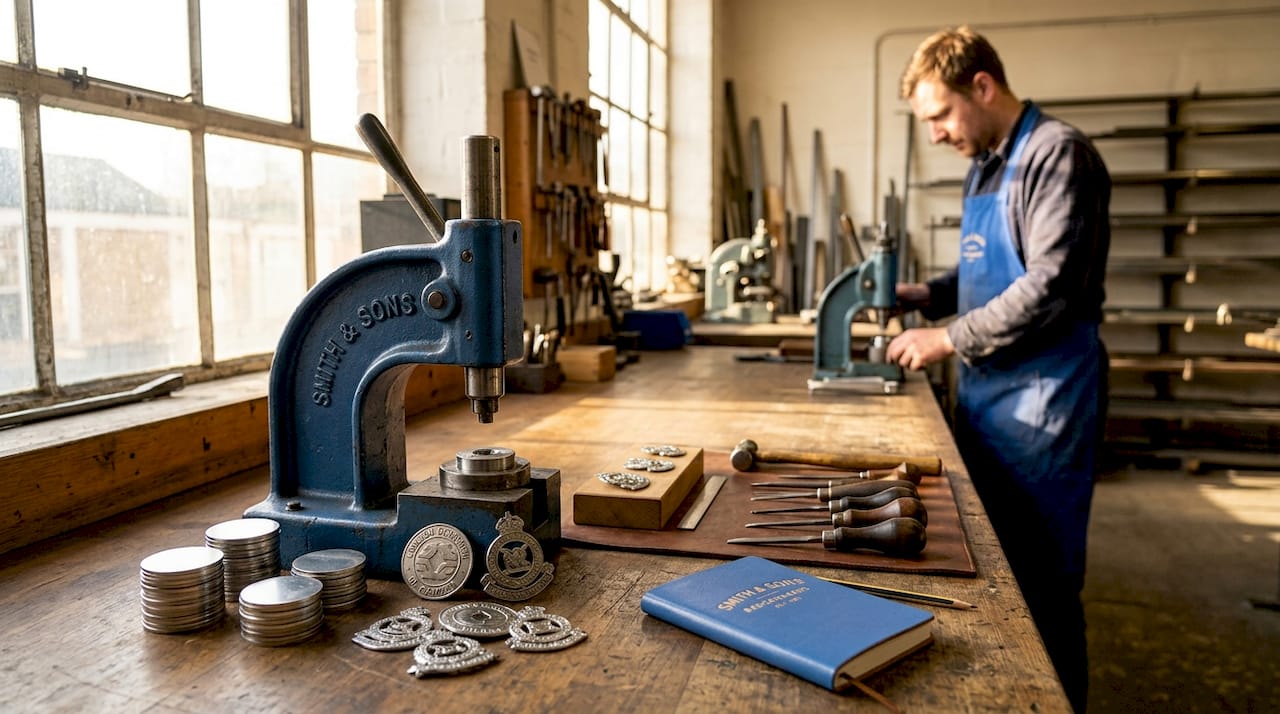 Tools and steel blanks for badge making