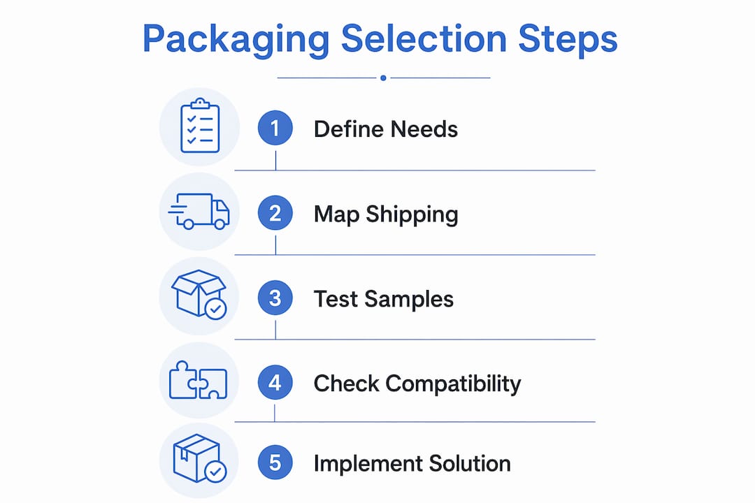 Infographic showing packaging selection steps