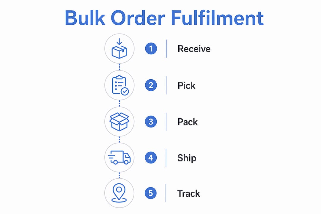 Infographic outlining bulk order fulfilment steps