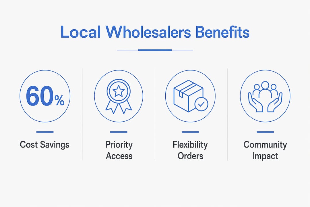 Infographic showing key benefits of local wholesalers