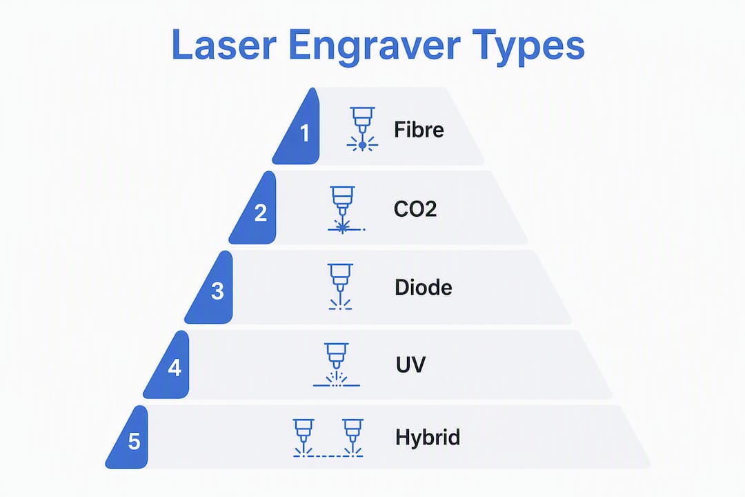 Infographic ranking laser engraver types UK