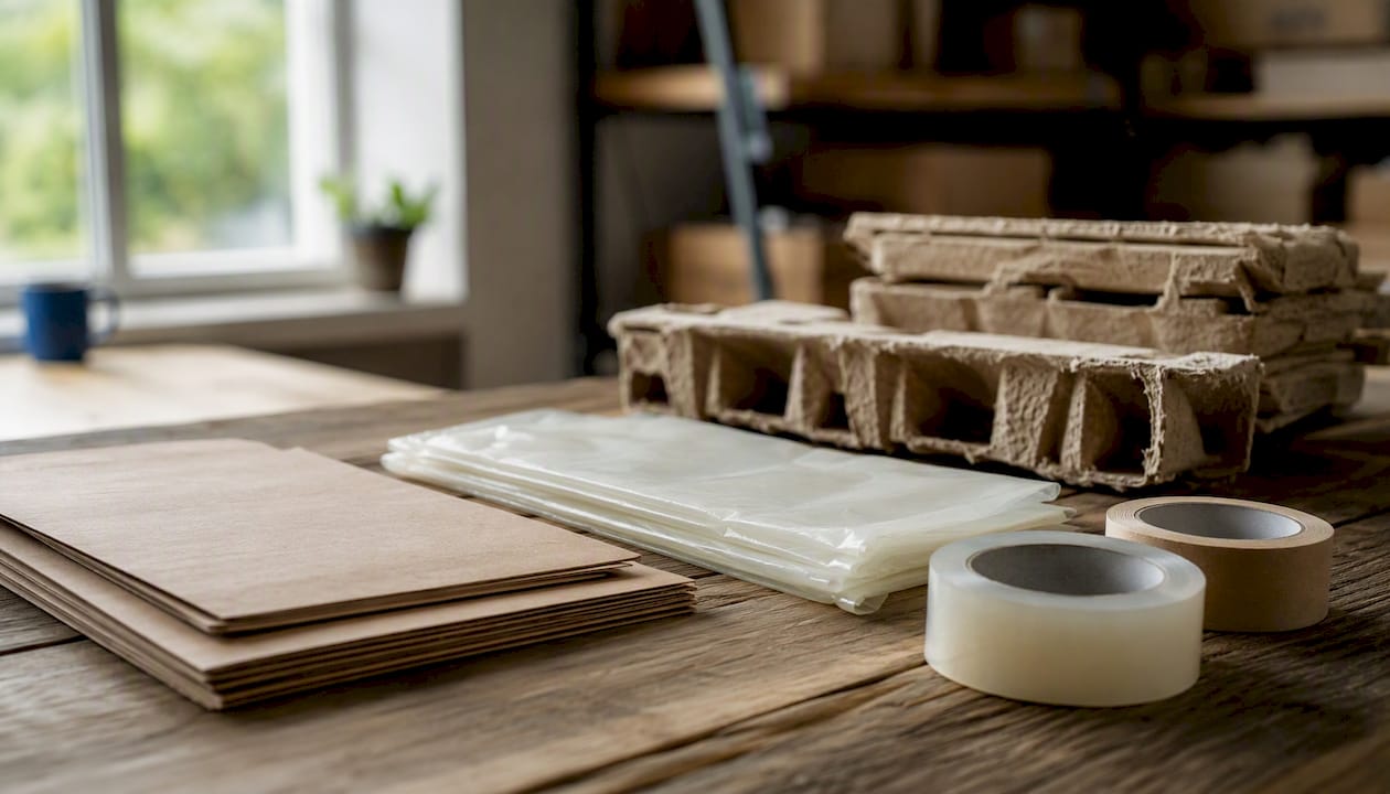 Samples of sustainable packaging materials