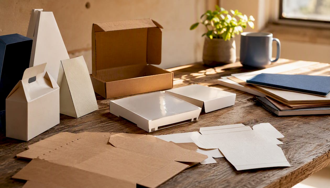 Various personalisation packaging materials samples