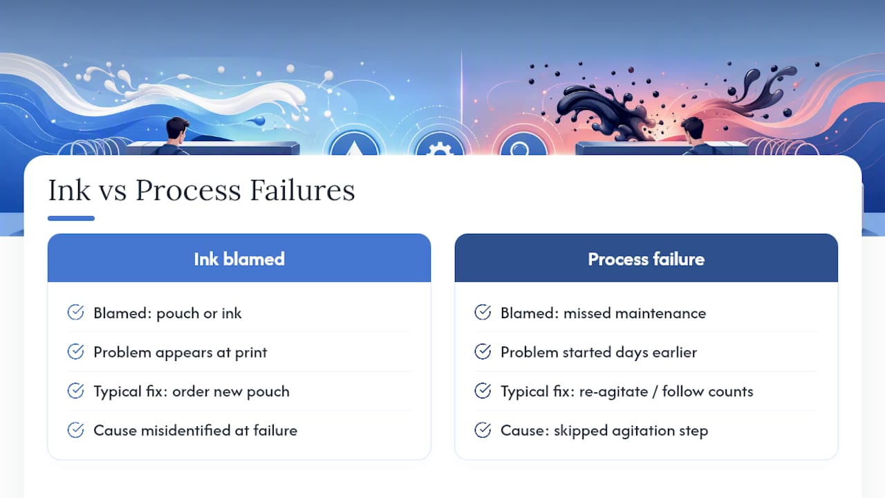 White ink failure versus process failure