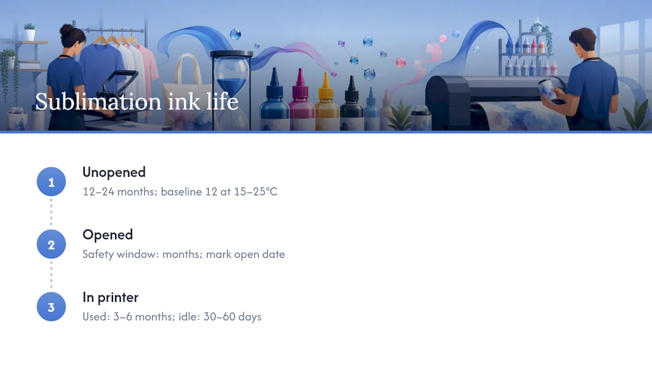 Sublimation ink shelf life timeline