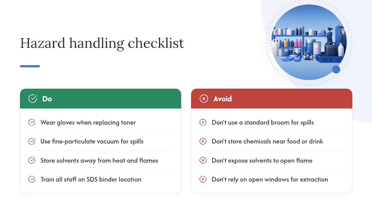 Handling hazardous consumables safely — overview diagram
