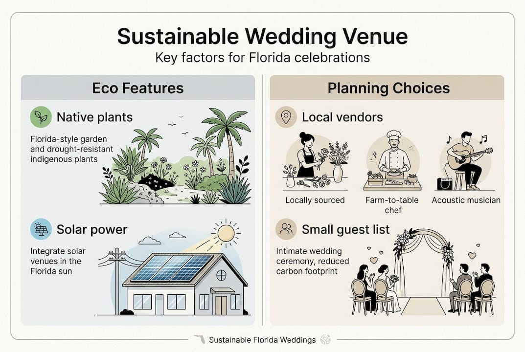 Infographic on sustainable wedding venue factors