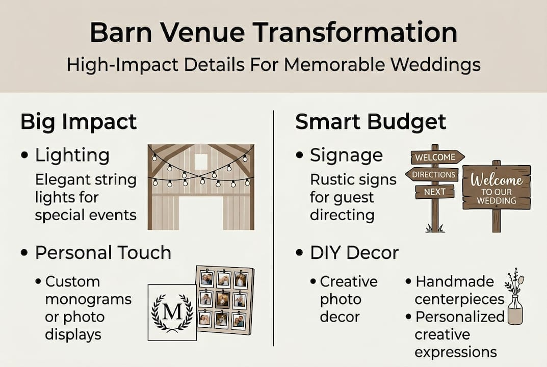 Infographic highlights impactful barn wedding details