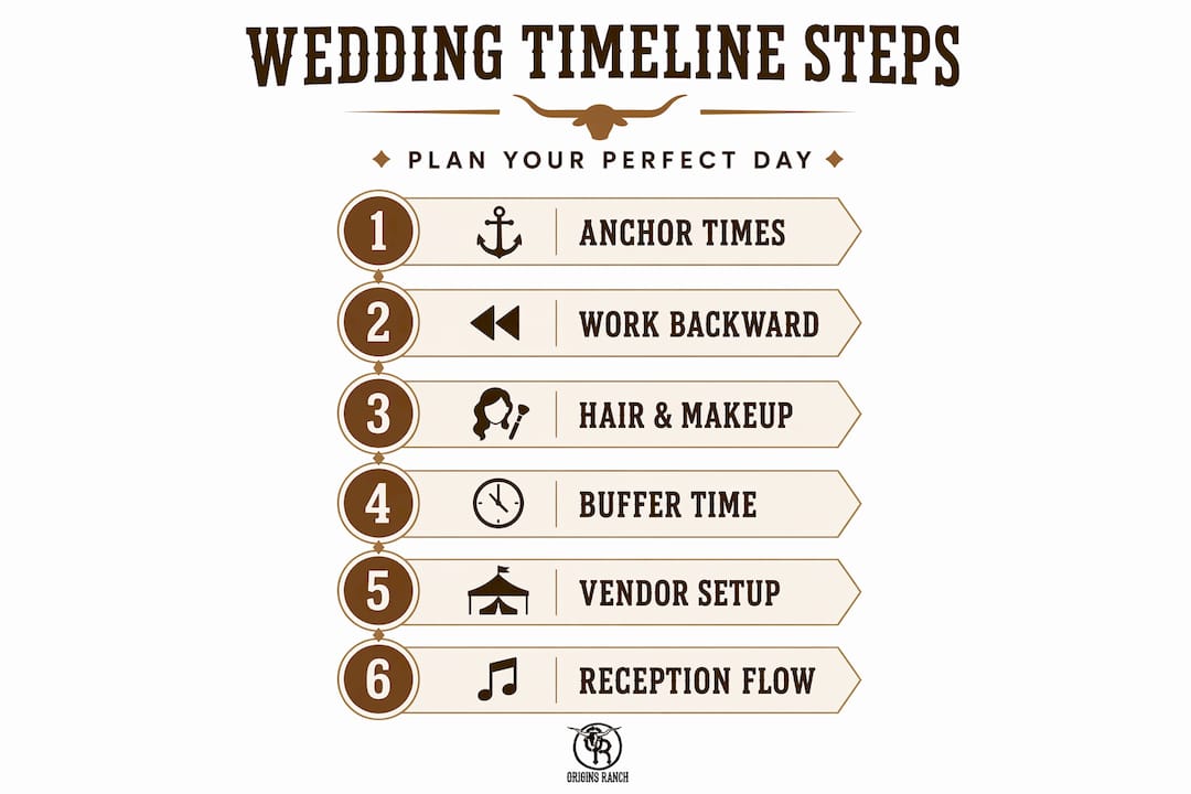 Infographic of wedding timeline creation steps
