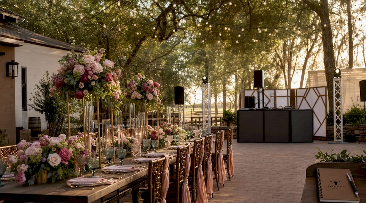 Quinceañera venue decorated and ready