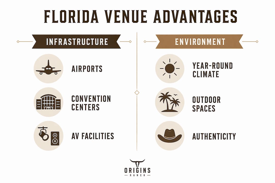 Infographic showing infrastructure and environment advantages
