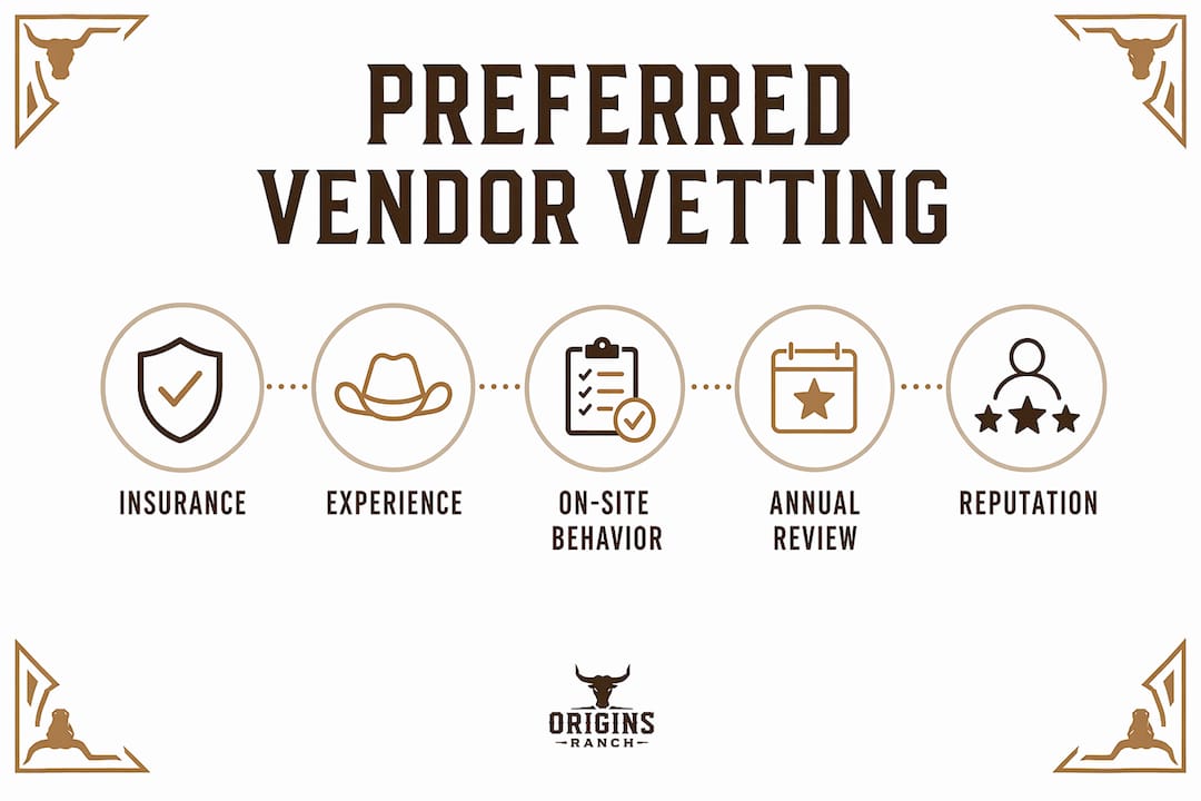 Infographic showing vendor vetting process steps
