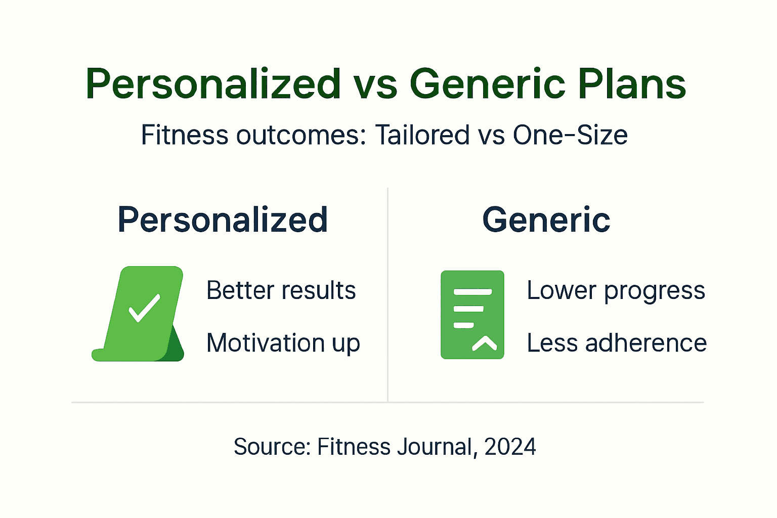 Infographic comparing personalized versus generic workout