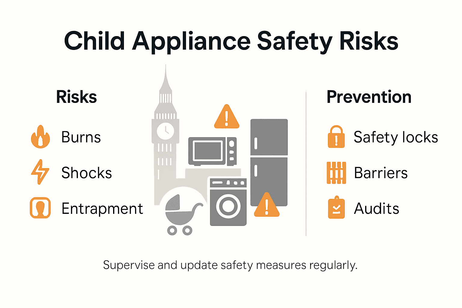 Infographic of appliance safety risks and prevention