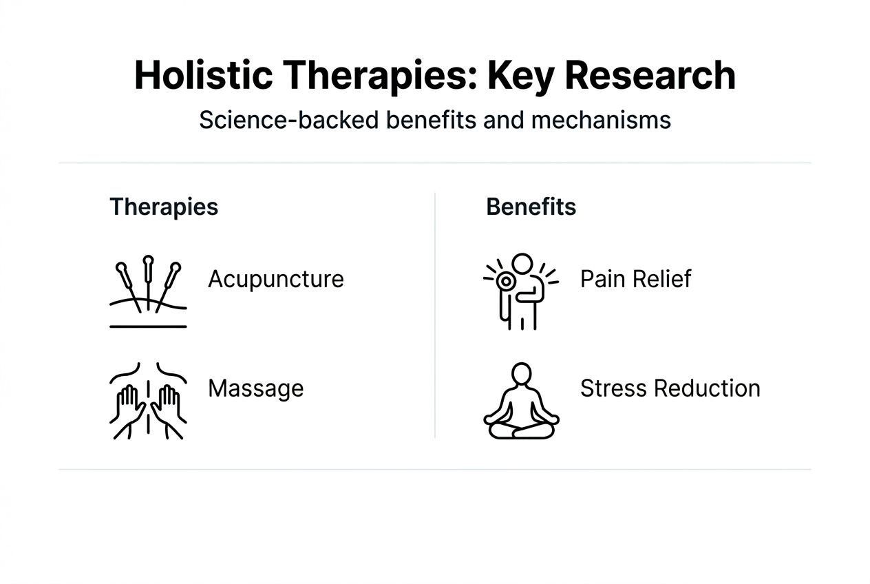 Infographic of holistic therapies and benefits