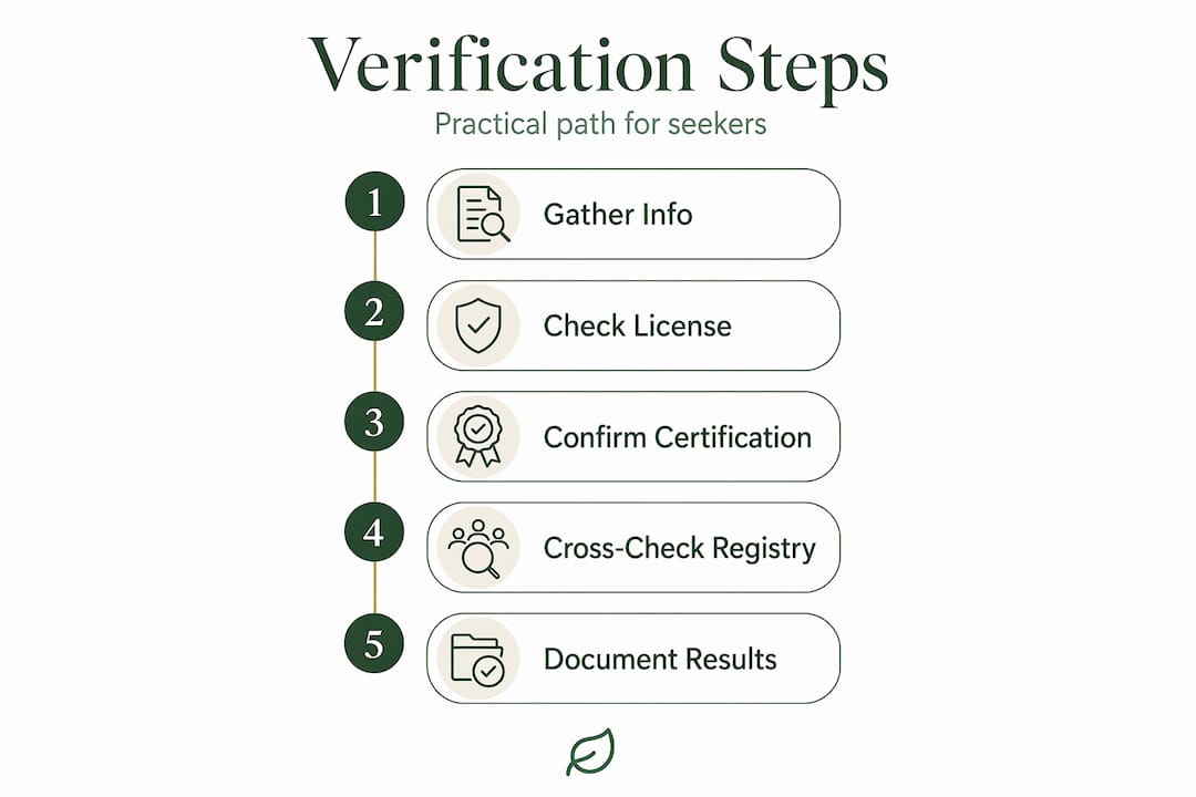Infographic outlining practitioner verification step-by-step