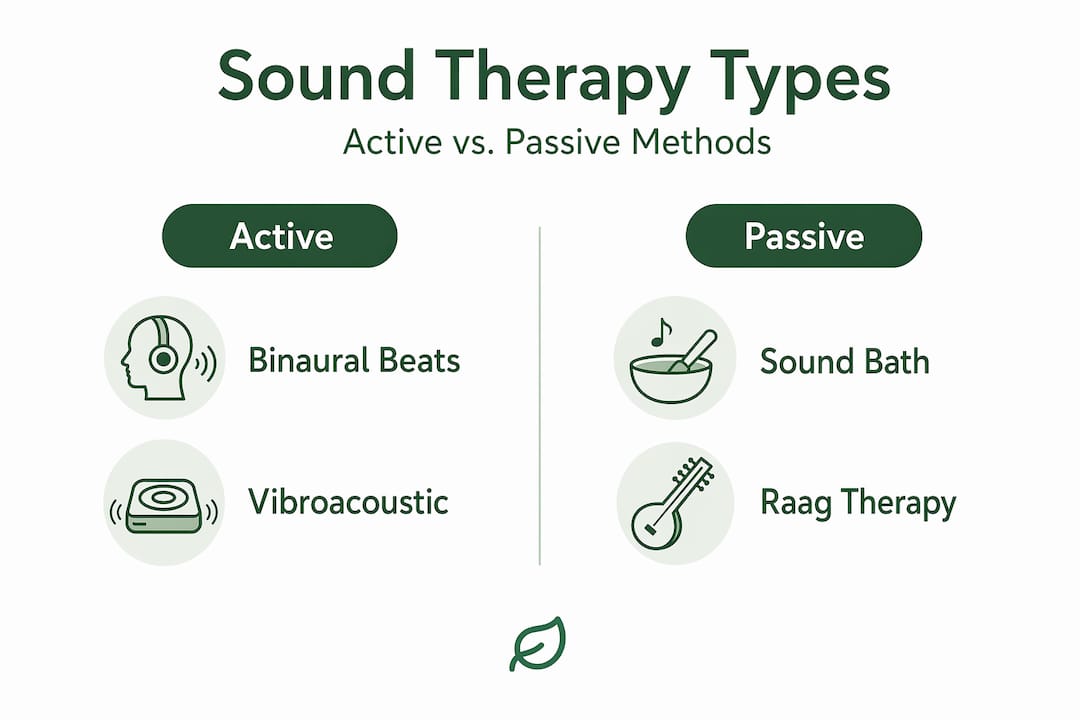 Infographic comparing active and passive sound therapy