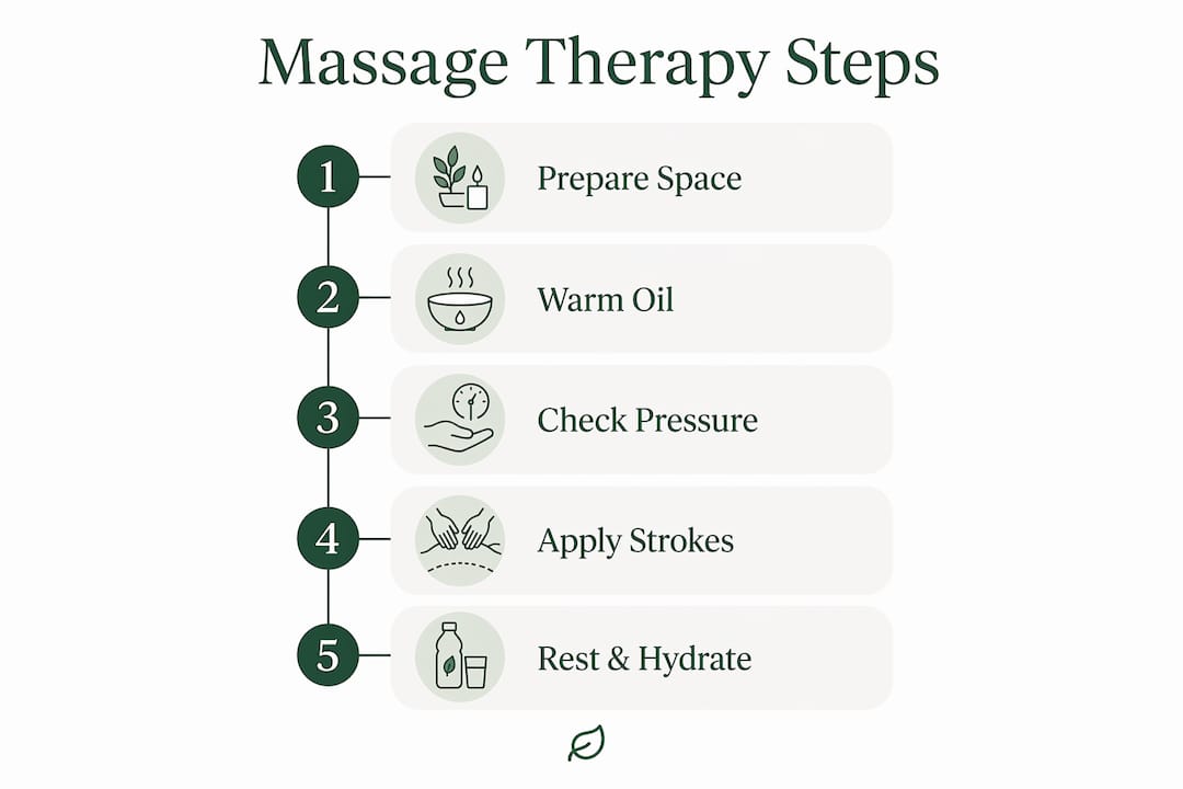 Infographic illustrating massage therapy steps