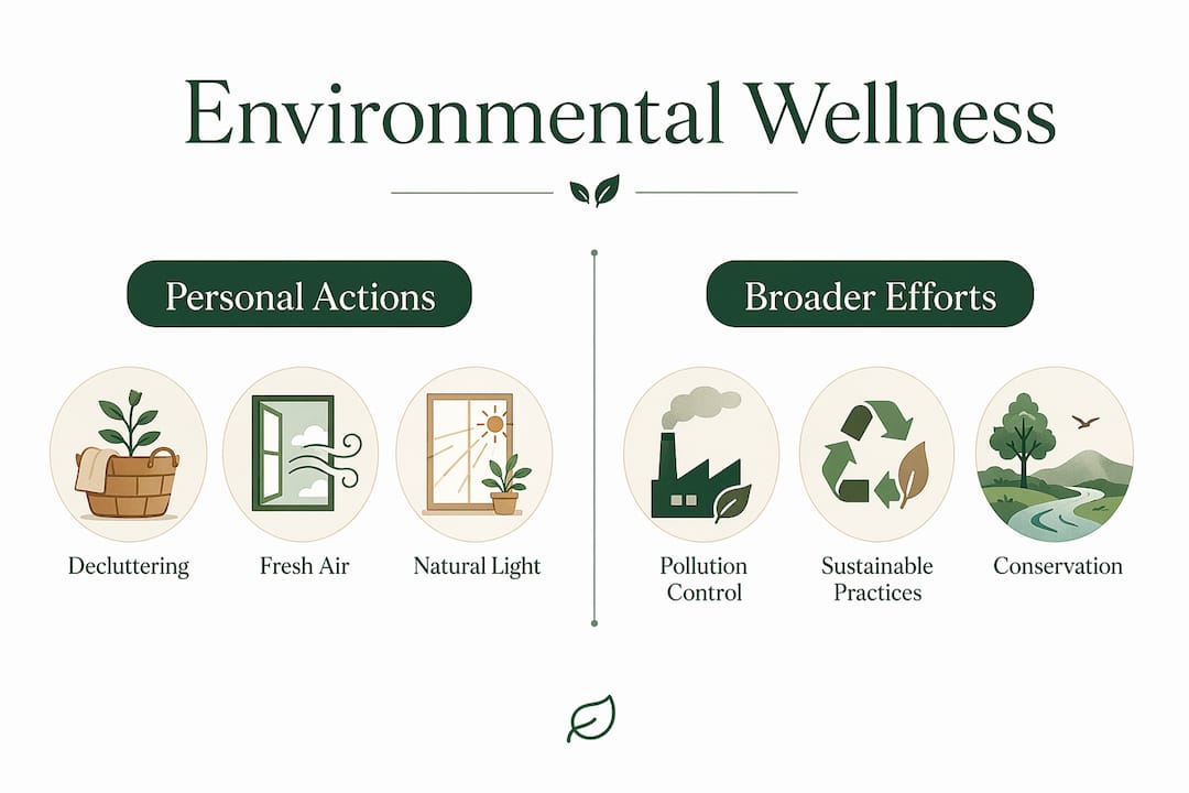 Infographic comparing personal and broader environmental wellness