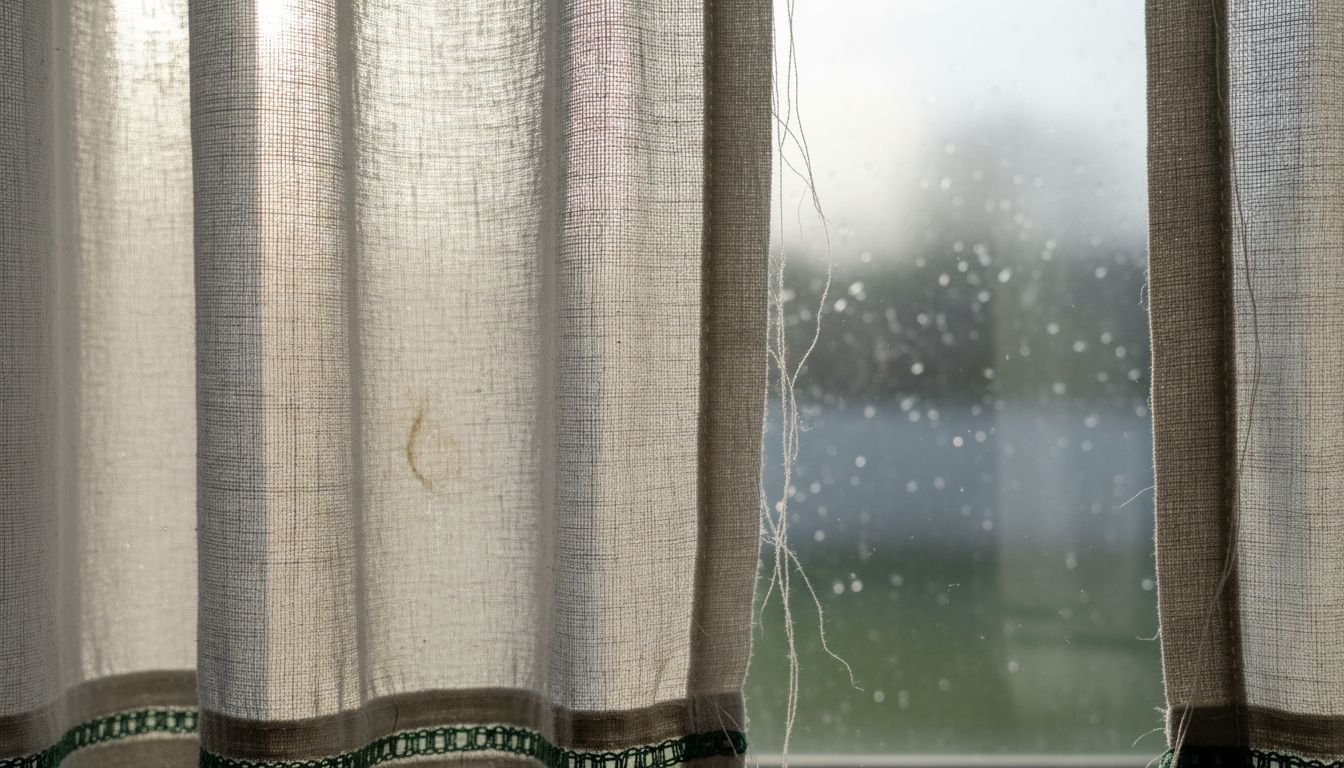 Close-up showing cotton drapery fabric texture