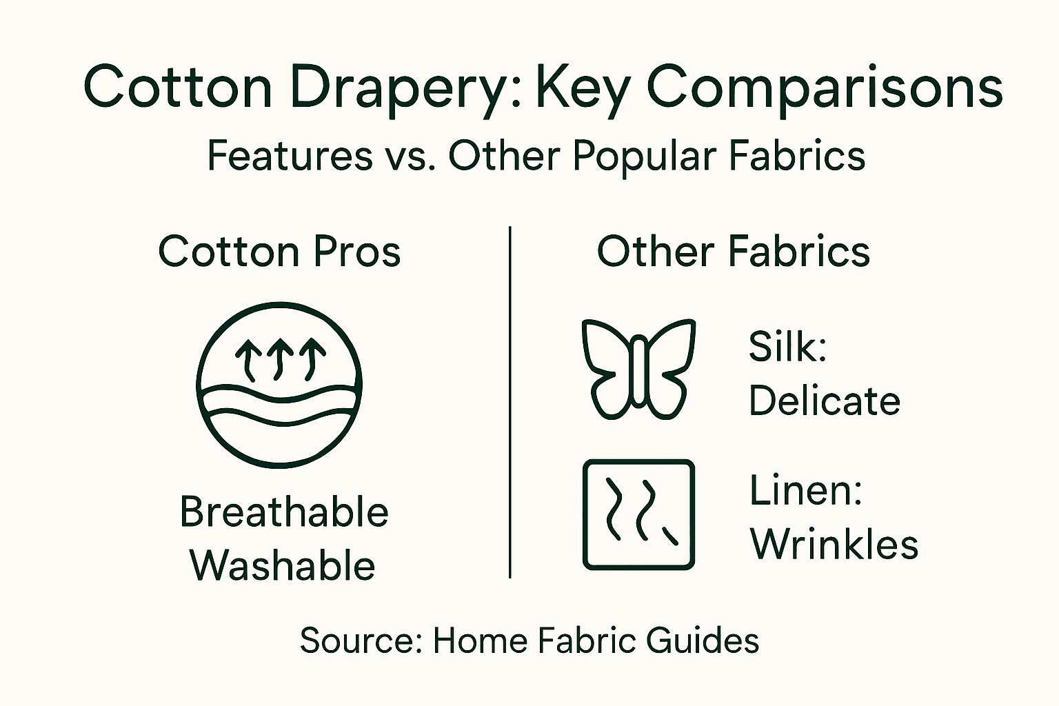 Infographic comparing cotton versus other drapery fabrics
