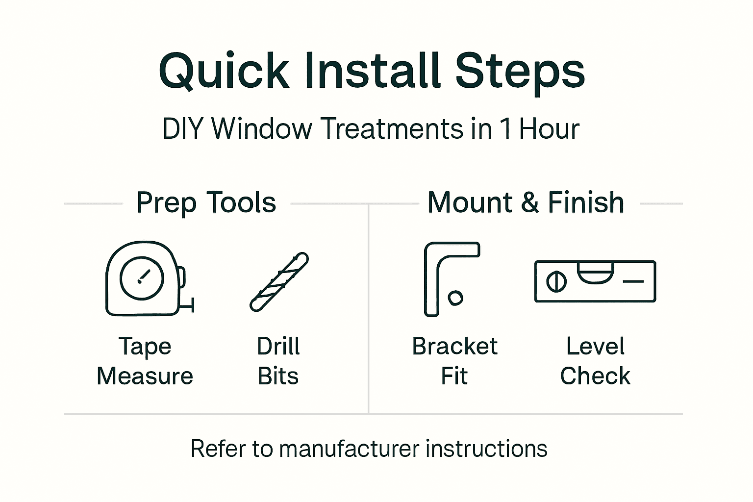 Infographic with window treatment install steps