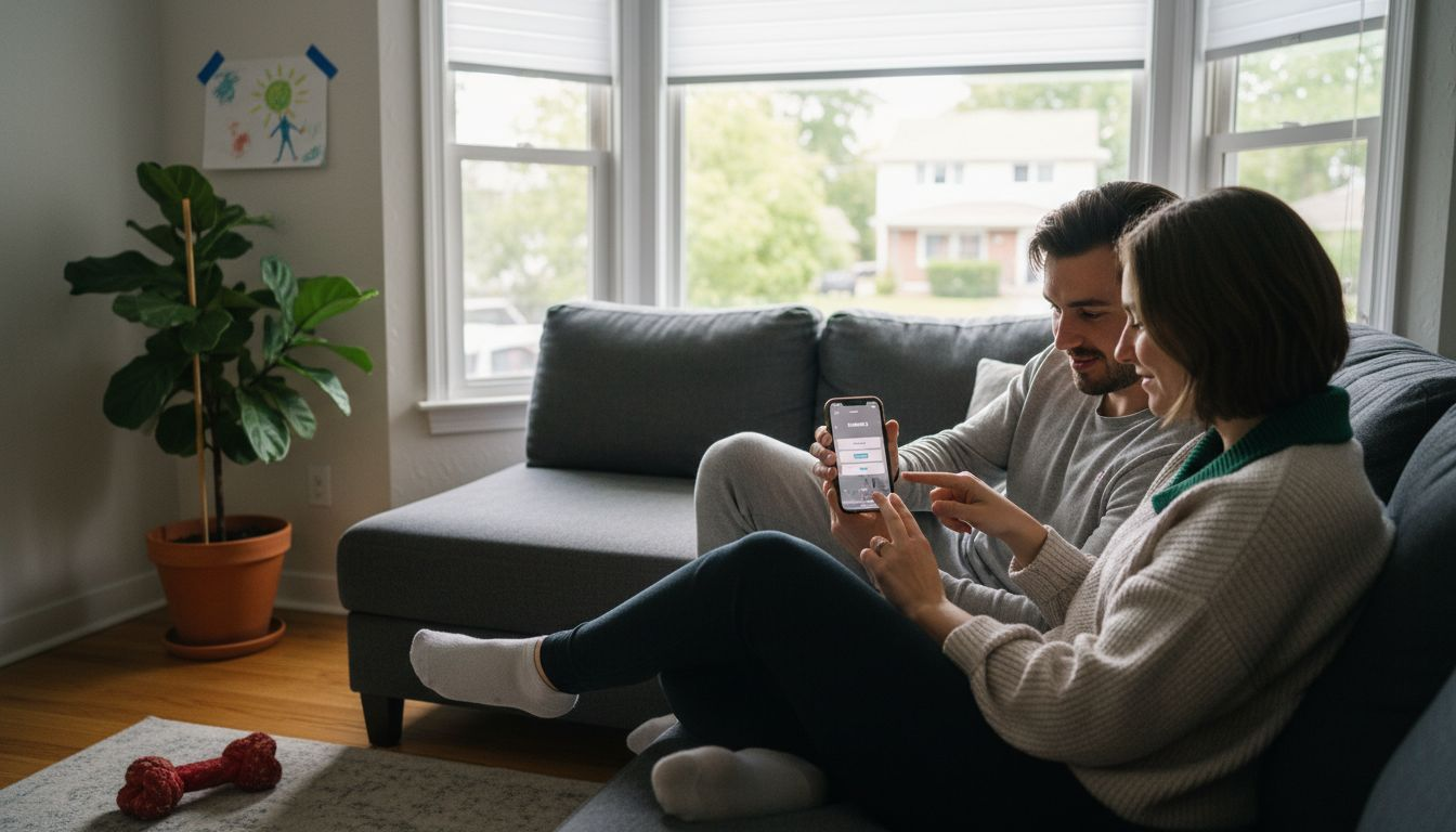 Couple controls smart window blinds via smartphone