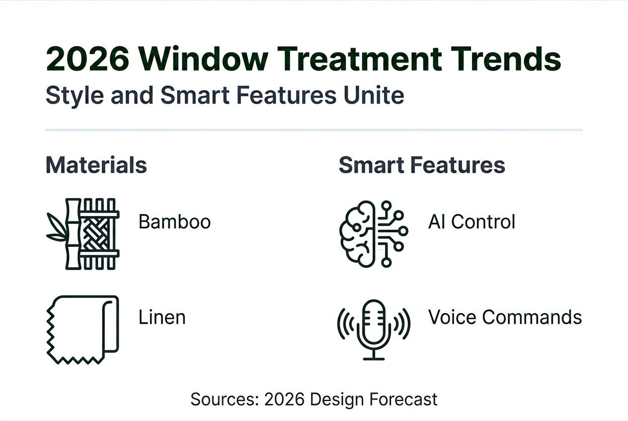 Infographic of 2026 window treatment trends