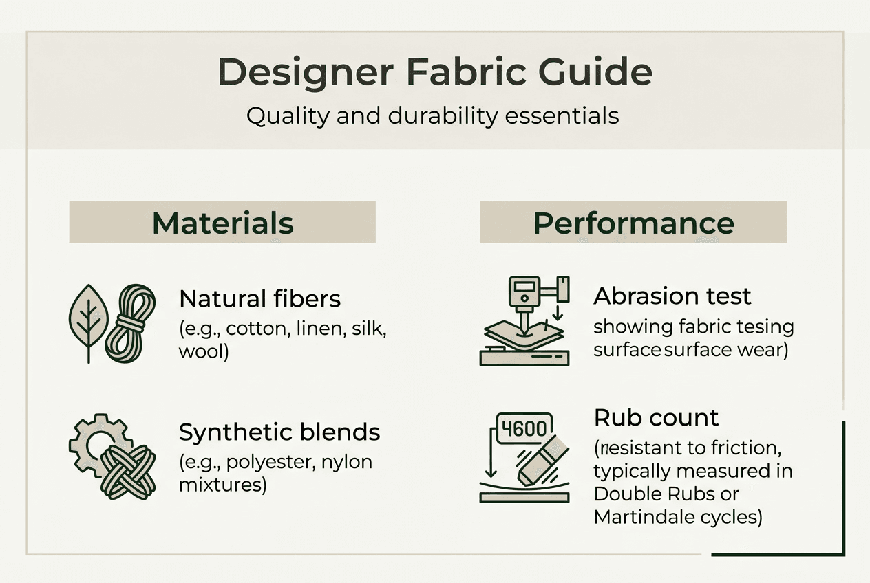 Infographic designer fabrics quality durability factors