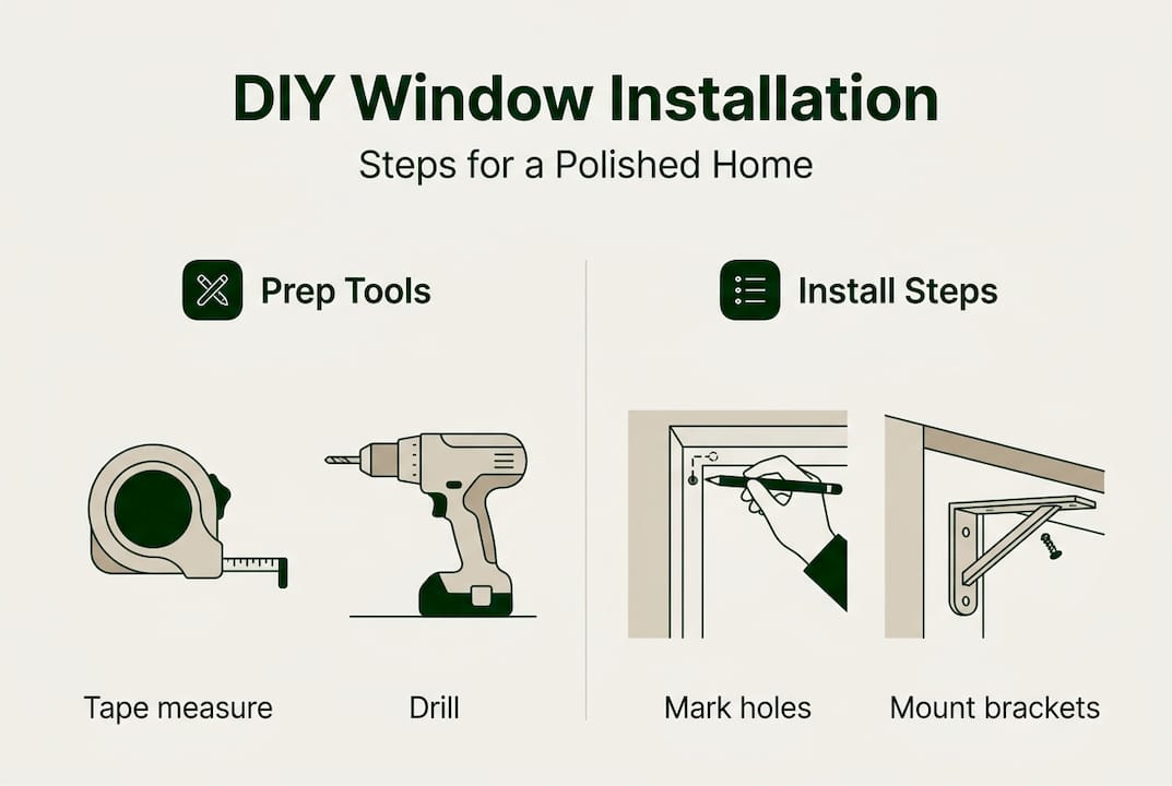 Infographic visualizing window installation steps