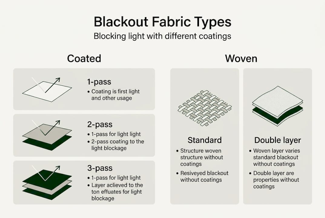 Infographic compares blackout fabric types