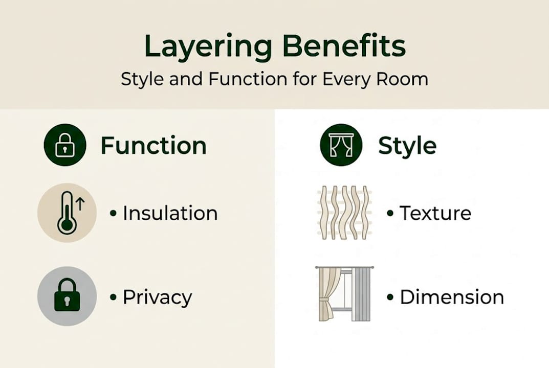Infographic on style and function of layered window treatments