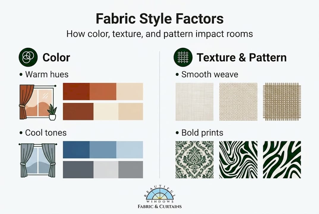 Infographic on fabric style factors for home
