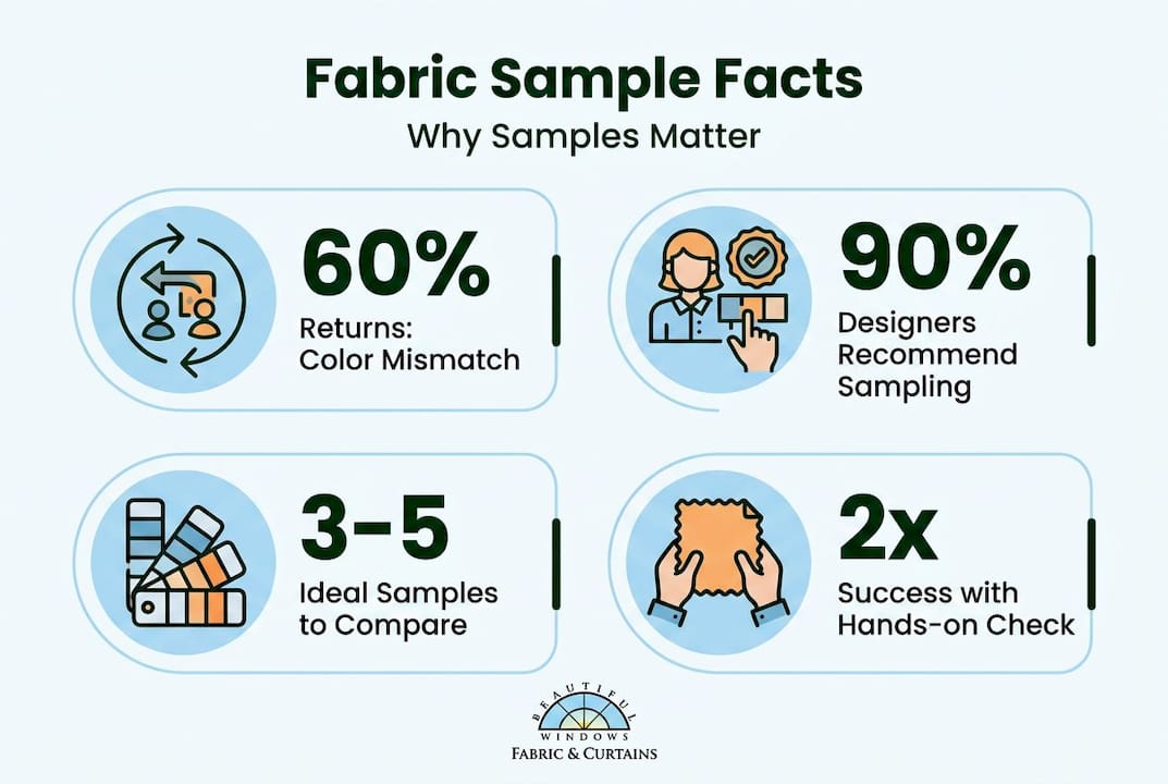 Infographic showing key facts about fabric sampling