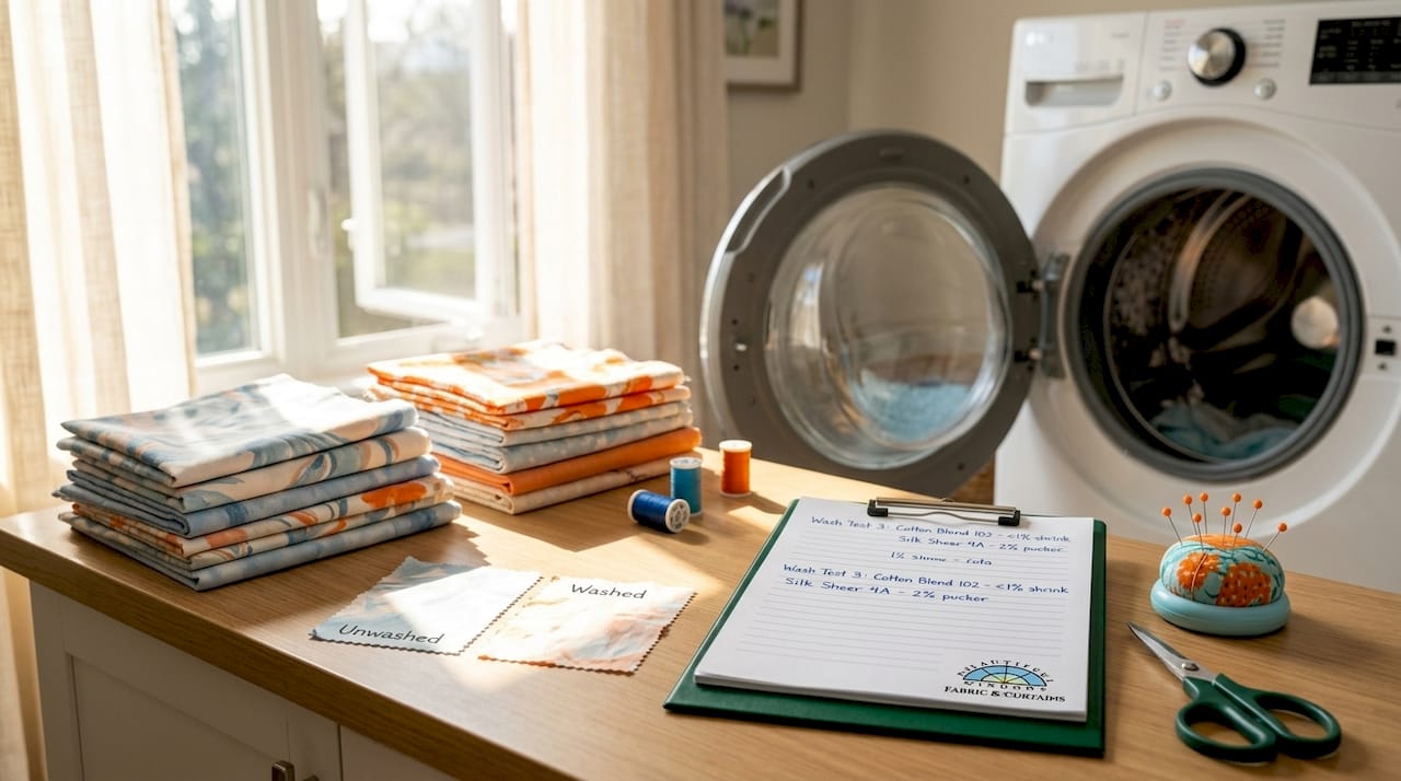 Comparing washed and original fabric samples