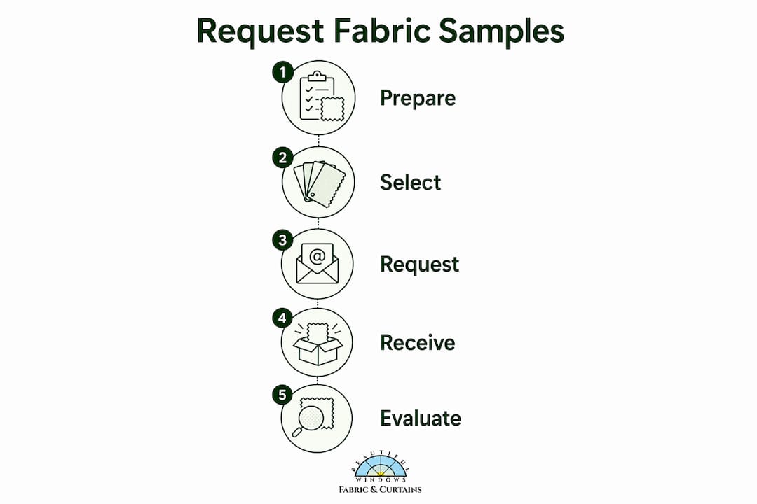 Infographic showing fabric sample request steps