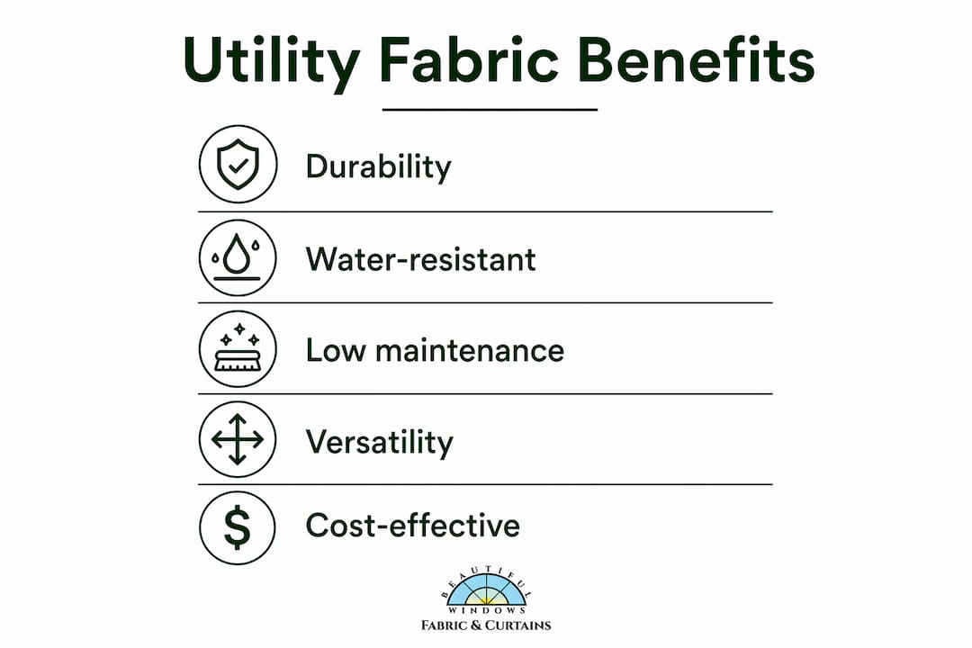 Infographic showing key benefits of utility fabric