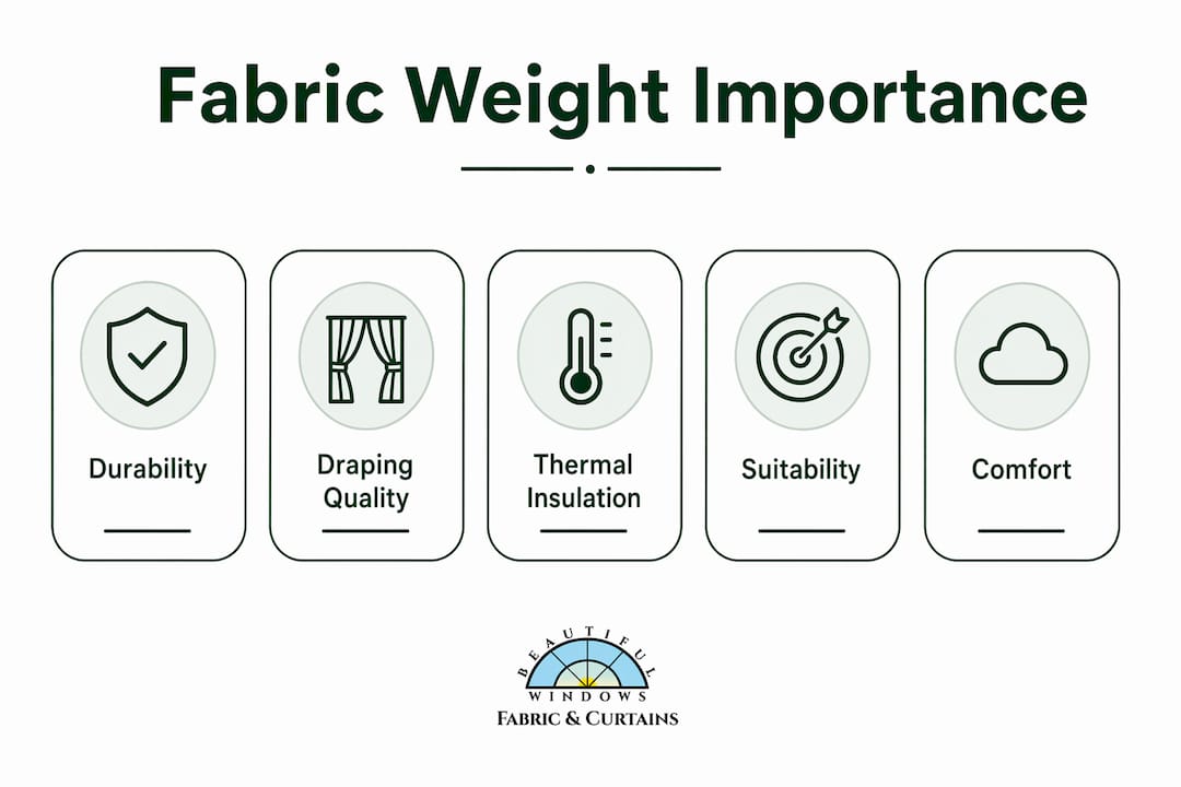 Infographic illustrating fabric weight importance factors