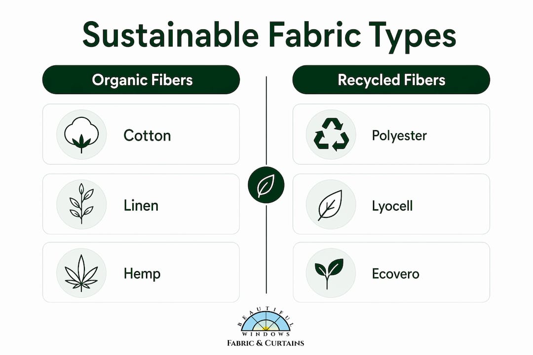 Infographic comparing organic and recycled sustainable fabrics