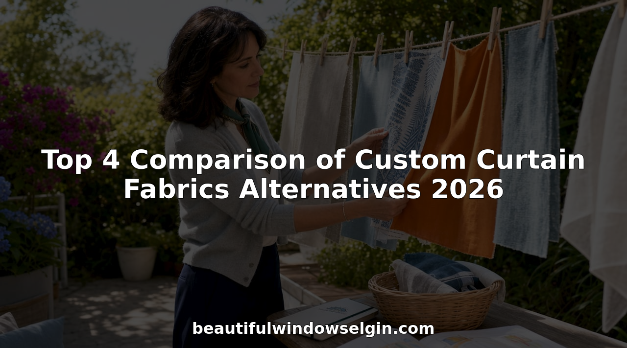 Interior designer comparing curtain fabric samples in showroom