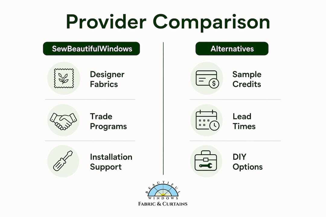 Infographic comparing SewBeautifulWindows and alternatives