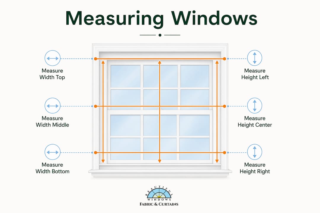 Step-by-step infographic for window measurement