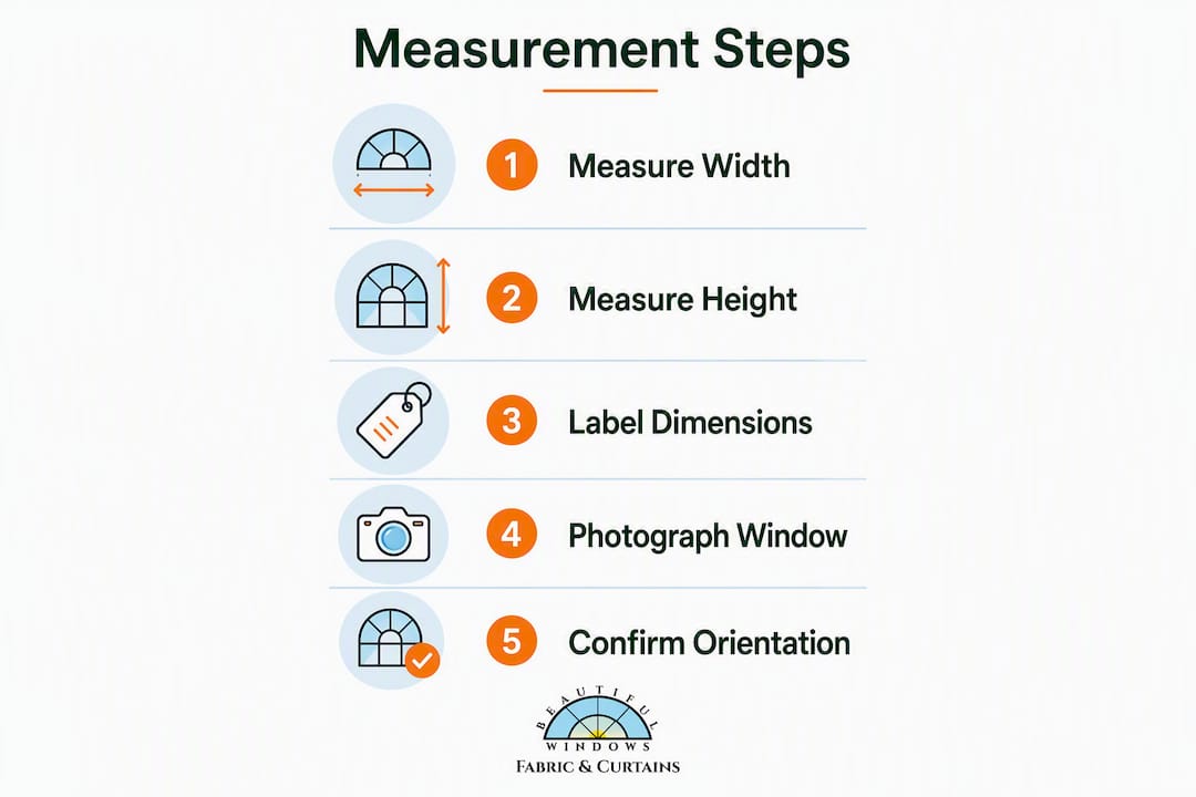 Infographic showing window measurement step-by-step process