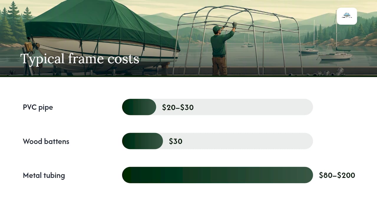 Diagram comparing different boat cover frame types